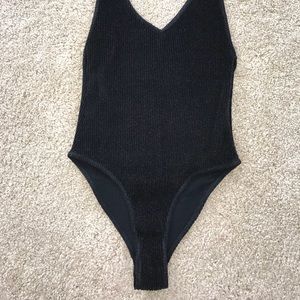Urban Outfitters Black Shimmer Bodysuit